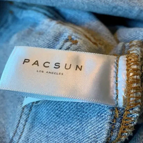 PACSUN Women’s Button Down Denim Mini Jean Skirt Blue Size 27 - Picture 10 of 11